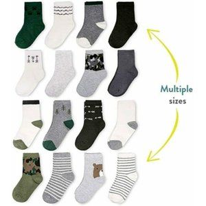 Lot of 16 Pair Infant/Toddler Socks Outdoor Theme 8(0-3M) & 8 (3M-12M)